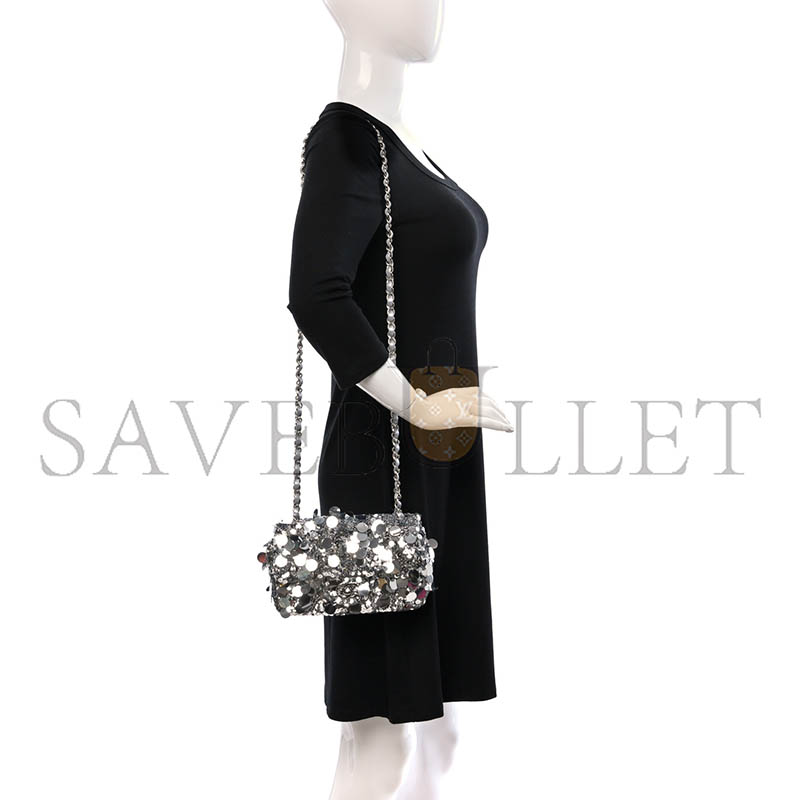 Ch**el sequin mini rectangular flap silver (20*13*6cm)